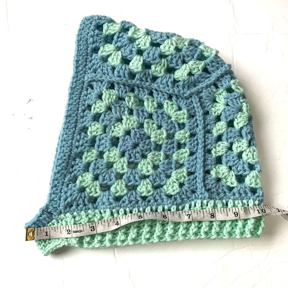Handmade Green and Blue Crochet Granny Square Balaclava - Picture 5 of 6